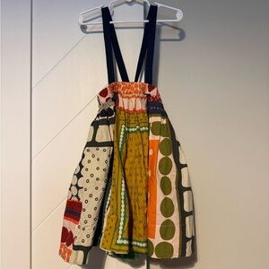 Tia Cibani Patchwork Boho Gathered Kids Skirt with Straps Size 7/8